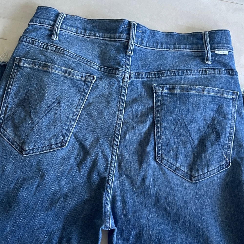 Mother The Hustler Ankle Fray Blue Jeans Size 32 - Picture 5 of 10